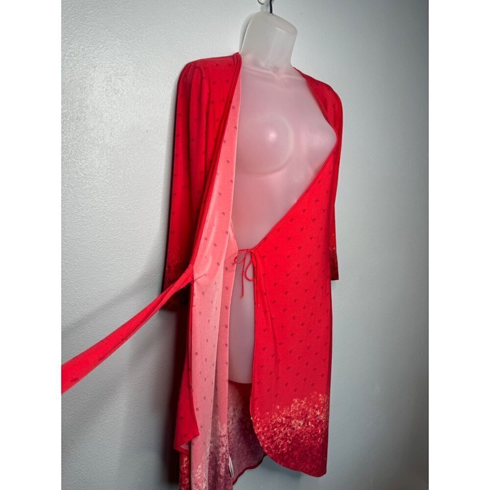 BCBGMAXAZRIA Adele Wrap Midi Dress V-Neck Size XS Lipstick Red Retro - Picture 8 of 12